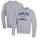 Men's Champion Gray BYU Cougars Baseball Icon Crewneck Pullover Sweatshirt