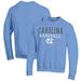 Men's Champion Carolina Blue North Tar Heels Baseball Stack Pullover Crewneck Sweatshirt