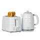 Quest 36089 Harmony Kettle & Toaster Set / 1.7L Rapid Boil Kettle & 2 Slice Toaster/Spout Filter Kettle / 7 Setting Toaster/Sleek Modern Kitchen Essentials Set (White)