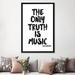 East Urban Home 'Truth is Music - Kerouac' Textual Art on Canvas Canvas, Cotton in Black/Gray/White | 26 H x 18 W x 1.5 D in | Wayfair