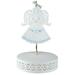 The Holiday Aisle® Ribbon Porcelain Angel Ornament w/ Hanger & Base Ceramic/Porcelain in White | 7.5 H x 5 W x 5 D in | Wayfair