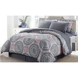 Bungalow Rose 8 Pc Down Alternative Comforter Set Polyester/Polyfill/Microfiber in Gray/Red | Queen Comforter + 2 Queen Shams | Wayfair