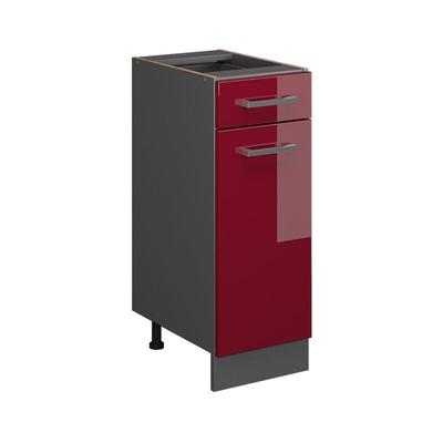 Küchenunterschrank R-Line, Bordeaux Hochglanz, 30 cm ohne Arbeitsplatte Vicco Image