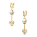 Kate Spade Jewelry | Kate Spade Love Game Arrow Earpins Earrings | Color: Gold/White | Size: Os