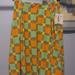 Lularoe Skirts | Lularoe Madison Skirt Medium Nwt Soft Pleats Full Skater Style Msrp $36 | Color: Green/Yellow | Size: M
