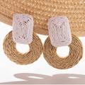 Free People Jewelry | Fp Rattan Dangle Earrings Natural/White | Color: White | Size: Os