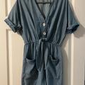 Zara Pants & Jumpsuits | Denim Zara Jumpsuit. | Color: Blue | Size: M