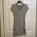 Athleta Dresses | Athleta Gray White Striped Ruched V-Neck Tee T-Shirt Dress Size S Small Fitted | Color: Gray/White | Size: S