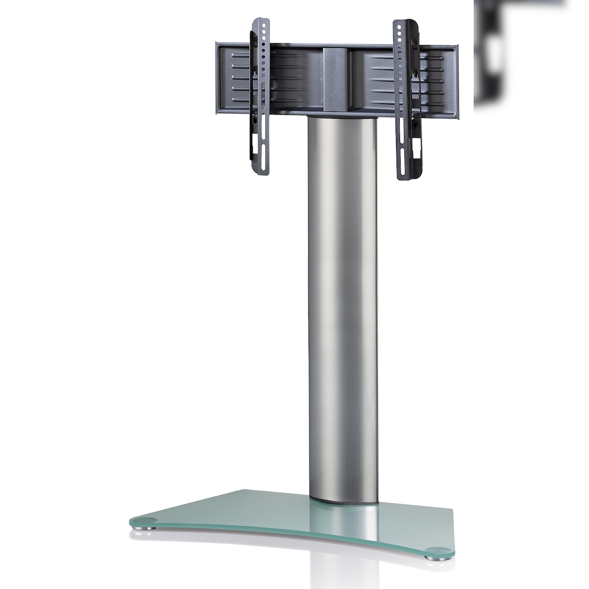VCM Findal Fernsehtisch mit Glasfuss Silberfarbig, Mattglas. Image