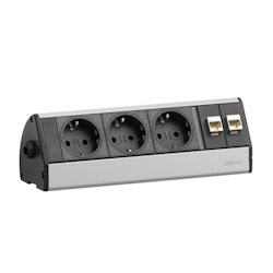 EVOline Dock DESK Data Tischanschlussfeld 3-fach Steckdose, silber Image