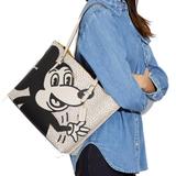 Coach Bags | Coach Disney Mickey Mouse X Keith Haring Mollie Gold/Chalk Multi Leather Tote | Color: Black/White | Size: 13 1/4" (L) X 11" (H) X 5" (W)