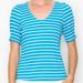 Anthropologie Tops | Anthropologie W5 Concepts Blue Stripe Ruched Puff Sleeve Top Size Large | Color: Blue/White | Size: L