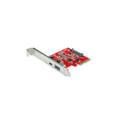 ROLINE PCI-Express-Karte, USB 3.2 Gen 2, 1x USB-A, 1x USB-C