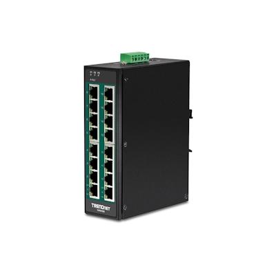 TRENDnet TI-PG160 DIN-Rail Switch PoE+ 16-Port Industrial Gigabit