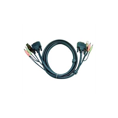 ATEN 2L-7D03UD KVM Kabel DVI-D (Dual Link), USB, Audio, schwarz, 3 m