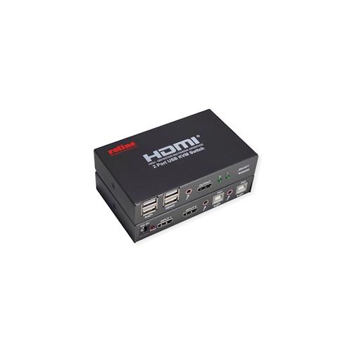 ROLINE KVM Switch, HDMI 4K, USB, 1 User - 2 PC