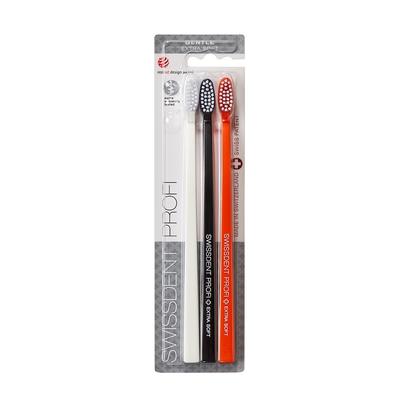 Swissdent PROFI GENTLE Triple weiss, schwarz, orange Zahnbürste