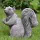 ONEFOLD - Squirrel Garden Statue, Outdoor Animal Ornament, Stone Garden Feature, Patio Figurine Hand Cast Stone Garden Ornament