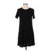 Ann Taylor LOFT Casual Dress - A-Line: Black Solid Dresses - Women's Size X-Small Petite