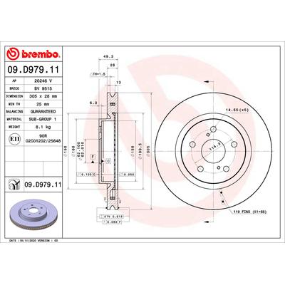 BREMBO Bremsscheibe vorne rechts links innenbelüftet 305mm für LEXUS TOYOTA (FAW) (GAC) 4351233150 4351206170 4351276010