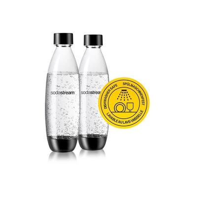 Spülmaschinengeeignete Kunststoffflasche fuse 1L 2er-Set schwarz Trinkwassersprudler - Sodastream