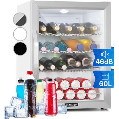 Klarstein - Beersafe xl Crystal White Kühlschrank 60 Liter 4 Böden Panoramaglastür Edelstahl Image