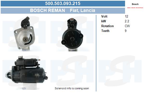 BV PSH Anlasser 12V für LANCIA Dedra FIAT Tempra