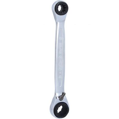 KS TOOLS 4 in 1 GEARplus umschaltbar Doppel-Ratschenringschlüssel, 10x13x17x19mm Ratschen-Doppelringschlüssel 503.4565 Image