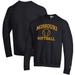 Men's Champion Black Missouri Tigers Softball Icon Crewneck Pullover Sweatshirt