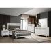 CDecor Home Furnishings Halifax White 2-Piece Bedroom Set w/ Chest Upholstered in Gray/Black | 56 H x 63.5 W x 84.75 D in | Wayfair 200668Q-S2C