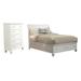 CDecor Home Furnishings Fresnes White 2-Piece Queen Bedroom Set w/ Chest Wood in Brown/White | 57.25 H x 64.5 W x 96.75 D in | Wayfair 201086Q-S2C