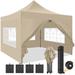 DreamDwell Home Upgrade 10 Ft. W x 10 Ft. D Heavy Duty Steel Pop-Up Party Tent w/ Removable Sidewalls Metal/Steel/Soft-top in Black | Wayfair