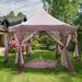 LUCKYREMORE 12 Ft. W X 12 Ft. D Steel Patio Gazebo Metal/Soft-top in Brown | 127 H x 144 W x 144 D in | Wayfair KM3846