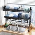 Umber Rea Kitchen Stainless Steel 2 Tier Dish Rack Stainless Steel in Gray | 32.48 H x 38.18 W x 11.02 D in | Wayfair 02DQY7454ORVD81525