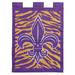 East Urban Home Fleur-De-Lis Tiger 2-Sided Polyester 18 x 13 in. Garden Flag in Indigo/Yellow | 18 H x 13 W in | Wayfair