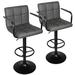 Latitude Run® Modern PU Leather w/ Armrest Adjustable Bar Stools, Black Upholstered/Leather/Metal/Faux leather in Gray | 16.5 W x 15 D in | Wayfair