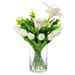 Primrue Mixed Floral Arrangement in Vase Natural Fibers, Glass in White | 14 H x 8 W x 8 D in | Wayfair DC4C514382F74F4AA5D650B00929B435