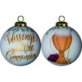 The Holiday Aisle® First Communion Ball Ornament Glass in Blue/Brown | 3 H x 3 W x 3 D in | Wayfair FA10990AFFD64B27A39B92FBF537A6AA