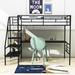 Isabelle & Max™ Twin Size Metal Loft Bed w/ Desk Metal in Black/Gray | 72 H x 41 W x 95 D in | Wayfair 5A2A92A4D1D84FEA87BC6C62FDC79730