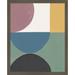 AllModern Colorful Retro Abstract V By Danhui Nai Framed Art Print Paper, Solid Wood in Black/Blue/Brown | 21 H x 17 W x 1 D in | Wayfair