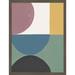 AllModern Colorful Retro Abstract V By Danhui Nai Framed Art Print Paper, Solid Wood in Black/Blue/Brown | 25 H x 19 W x 1 D in | Wayfair