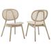 Malina Wood Dining Side Chair Set of 2 by Modway Wood/Wicker/Rattan in Gray | 31.5 H x 19.5 W x 24.5 D in | Wayfair EEI-6081-GRY