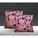 Bay Isle Home™ Pomme Pomegranate Indoor/Outdoor Square Pillow Polyester/Polyfill blend in Red/Blue | 15 H x 15 W x 4.3 D in | Wayfair