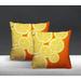 Bay Isle Home™ Lulu Yellow Lemon Print Indoor/Outdoor Square Pillow Polyester/Polyfill blend in Orange/Yellow | 15 H x 15 W x 4.3 D in | Wayfair