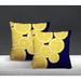 Bay Isle Home™ Lulu Yellow Lemon Print Indoor/Outdoor Square Pillow Polyester/Polyfill blend in Blue | 19 H x 19 W x 5.25 D in | Wayfair