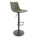 17 Stories Tilbury Modern Adjustable Bar Stool w/ Footrest & 360-Degree Swivel Upholstered//Faux leather in Green | 17 W x 18 D in | Wayfair