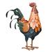 Amarilda Rosalind Wheeler Metal Golden Rooster Statue Metal in Blue/Orange/Red | 7.5 H x 11.8 W x 16.75 D in | Wayfair