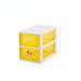 Inbox Zero Jimey Desk Organizer Plastic in White/Yellow | 10 H x 8.5 W x 13 D in | Wayfair D06EA1B6F608415183C43A188202BEB7