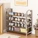 Rebrilliant 12 Pair Shoe Rack Metal in Gray | 27.55 H x 23.62 W x 9.05 D in | Wayfair 2EFC08197D294FB685C2ECC062F3F304