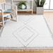 Gray/White 72 x 48 x 0.2 in Indoor Area Rug - Union Rustic Anahli Geometric Handmade Handwoven Cotton Area Rug in Ivory/Gray Cotton | Wayfair